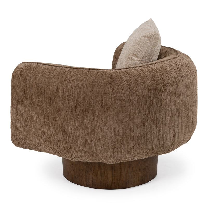 Kiran - Modern Brown + Beige Swivel Accent Chair — view 5