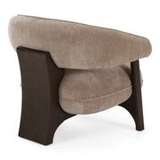 Kirby - Modern Tan Fabric + Brown Oak Accent Chair — view 3