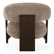 Kirby - Modern Tan Fabric + Brown Oak Accent Chair — view 4