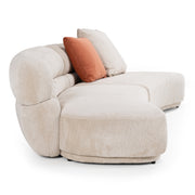 Knight - Modern Beige Fabric Curved Sectional Sofa — view 5