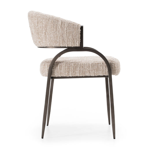Kobe - Modern Beige Fabric Dining Chair — view 2