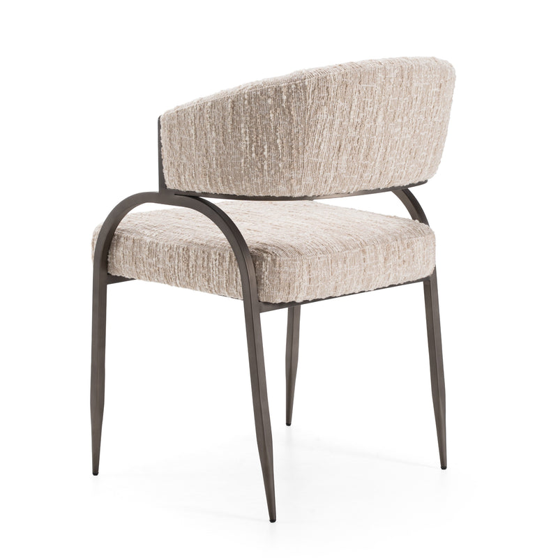 Kobe - Modern Beige Fabric Dining Chair — view 5