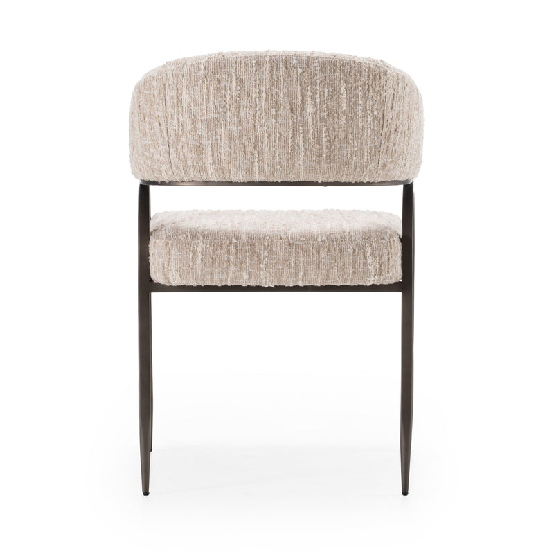 Kobe - Modern Beige Fabric Dining Chair — view 3
