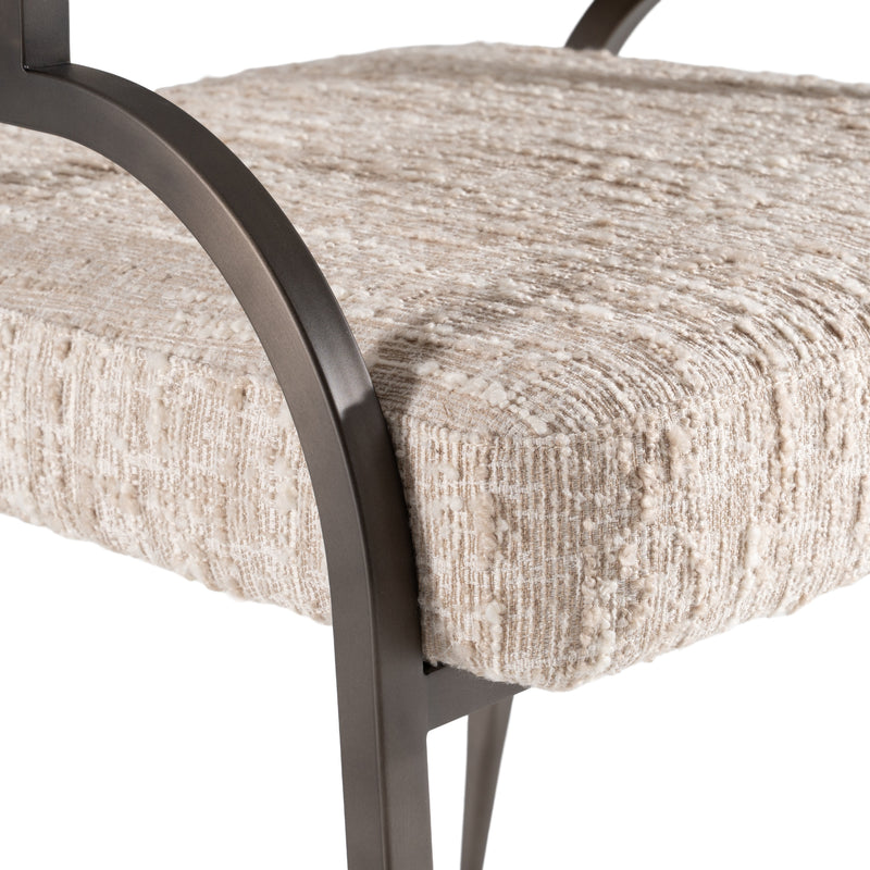 Kobe - Modern Beige Fabric Dining Chair — view 4