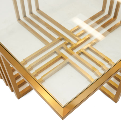 Kodiak - Glam Clear Glass and Gold Glass Coffee Table — view 2
