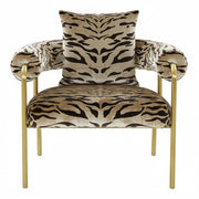 Kola - Gold Zebra Print Accent Chair