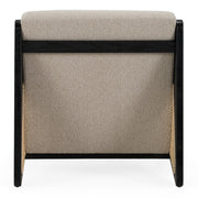 Kratz - Modern Beige Fabric + Rattan + Black Walnut Accent Chair — view 3