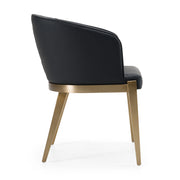 Kravitz - Modern Dark Grey Vegan Leather + Antique Brass Dining Chair — view 2