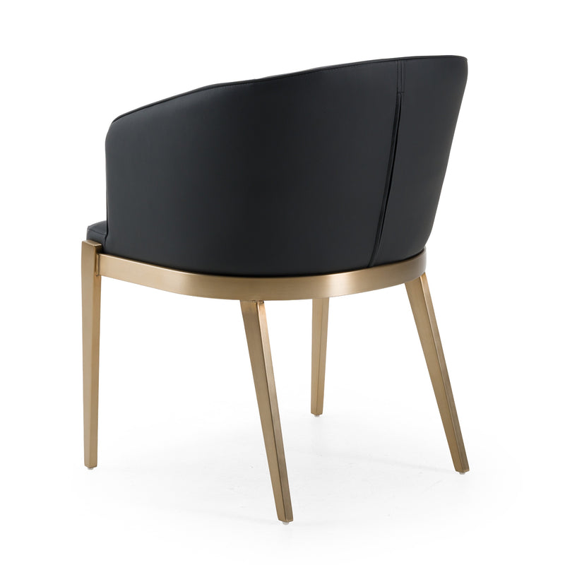 Kravitz - Modern Dark Grey Vegan Leather + Antique Brass Dining Chair — view 5