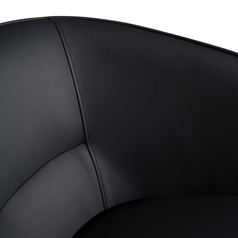 Kravitz - Modern Dark Grey Vegan Leather + Antique Brass Dining Chair — view 4