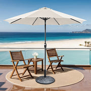 Soli 9' Outdoor Umbrella w/ Auto Tilt + 21" Round Base - R&R Furniture Gallery (Fountain Valley, CA)