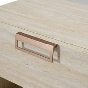Lago - Modern Faux Travertine Nightstand — view 2