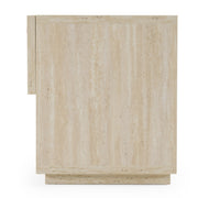 Lago - Modern Faux Travertine Nightstand — view 3