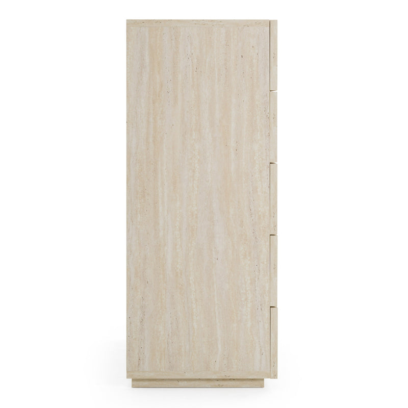 Lago - Modern Faux Travertine Chest