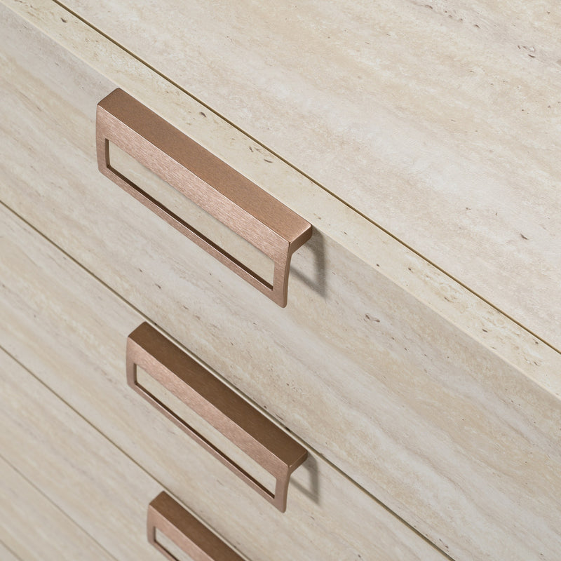 Lago - Modern Faux Travertine Chest — view 2