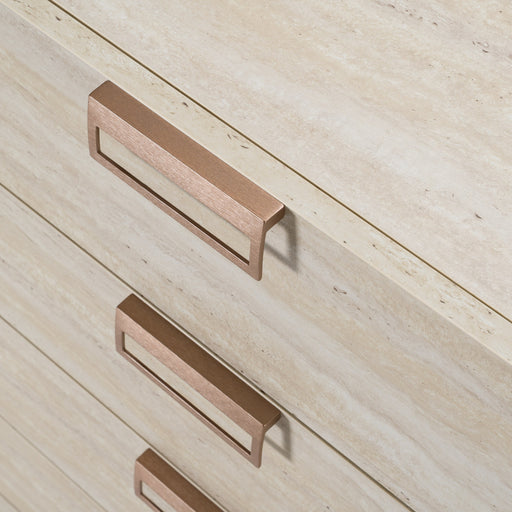 Lago - Modern Faux Travertine Chest — view 2
