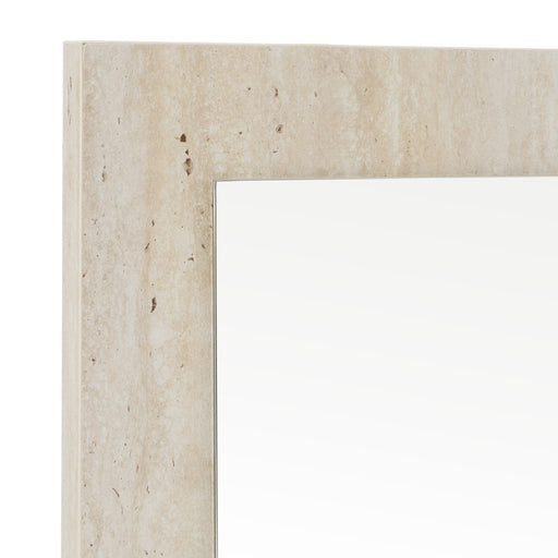 Lago - Modern Faux Travertine Mirror — view 2