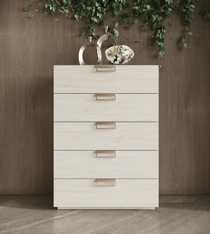 Lago - Modern Faux Travertine Chest — view 4
