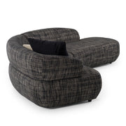 Lakota - Modern Dark Grey Fabric Curved Sectional Sofa — view 3