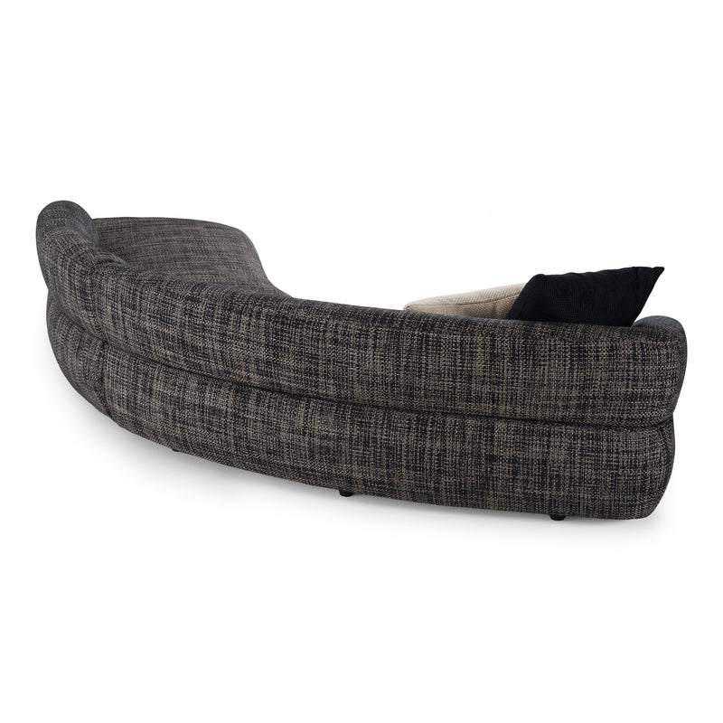 Lakota - Modern Dark Grey Fabric Curved Sectional Sofa — view 4
