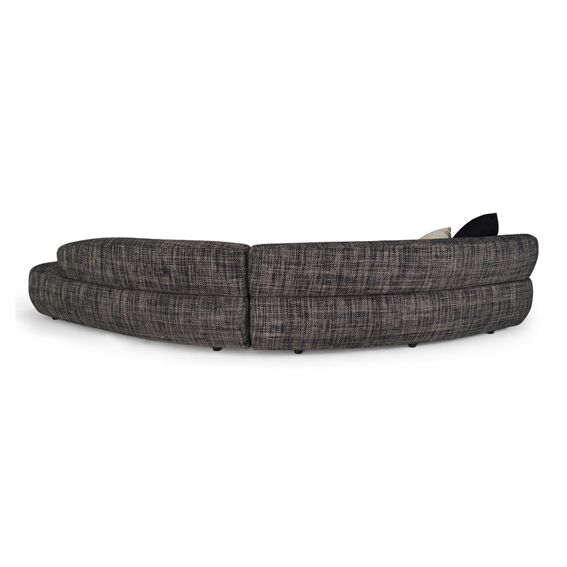 Lakota - Modern Dark Grey Fabric Curved Sectional Sofa — view 5