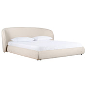 Lambert + Emilio - Modern Beige Fabric + Walnut + Burlap 4-Piece Bedroom Set — view 4