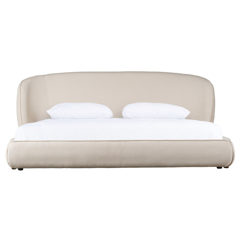 Lambert + Berlin - Modern Beige Fabric + Walnut 4-Piece Bedroom Set