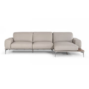 Villeneuve - Italian Modern Light Grey Leather Right Facing Sectional Sofa — view 5