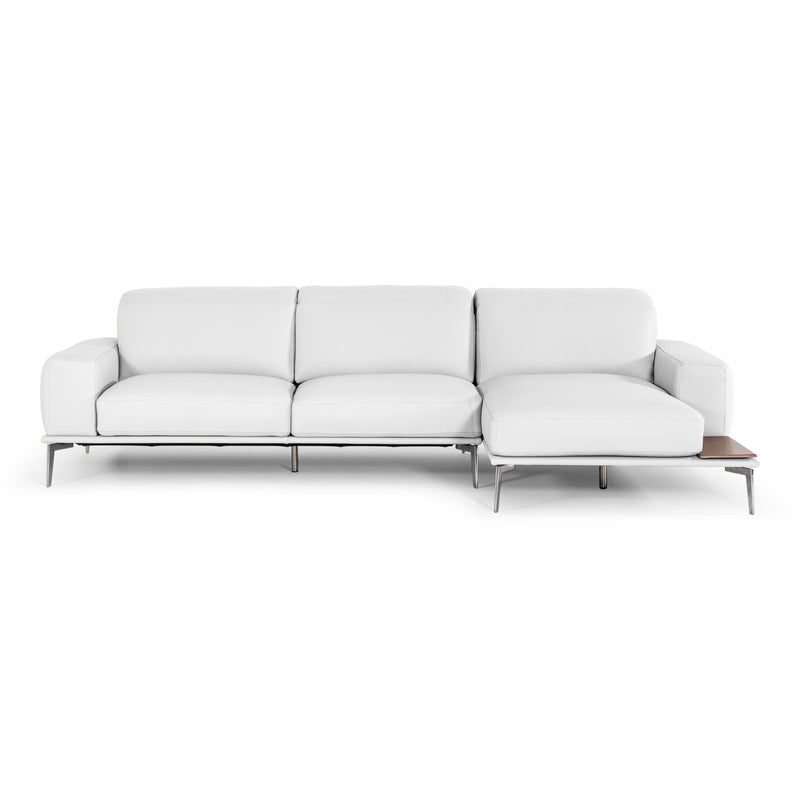 Villeneuve - Modern White Italian Leather Sectional Sofa — view 5