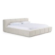 Lamont + Aria - Modern Beige Fabric + Grey Texture 4-Piece Bedroom Set — view 4