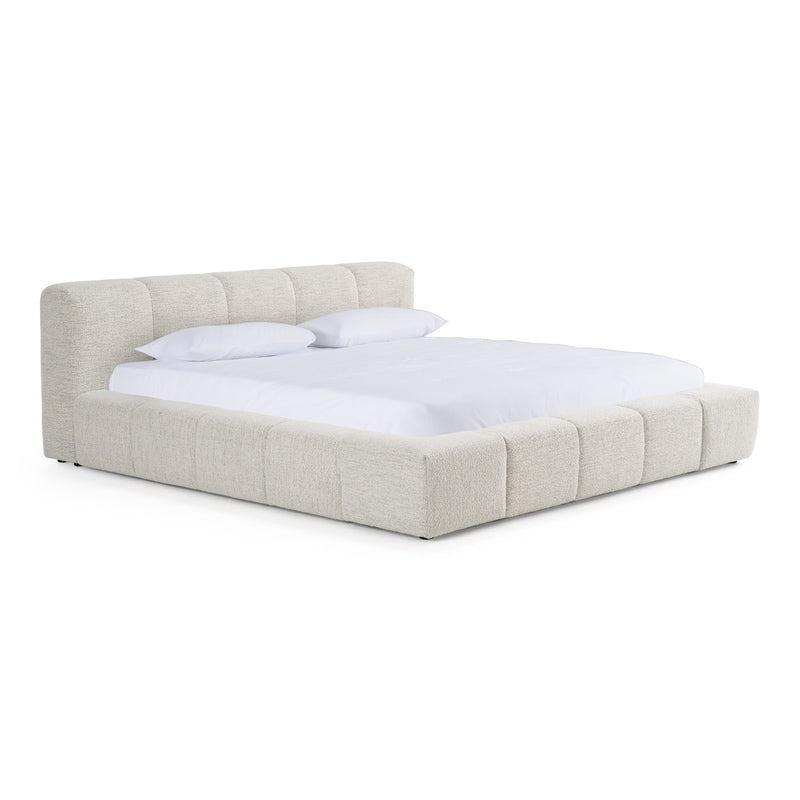 Lamont + Aria - Modern Beige Fabric + Grey Texture 4-Piece Bedroom Set — view 4