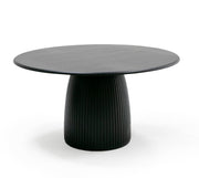 Lander Modern Mid Century Black Oak Round Dining Table — view 3