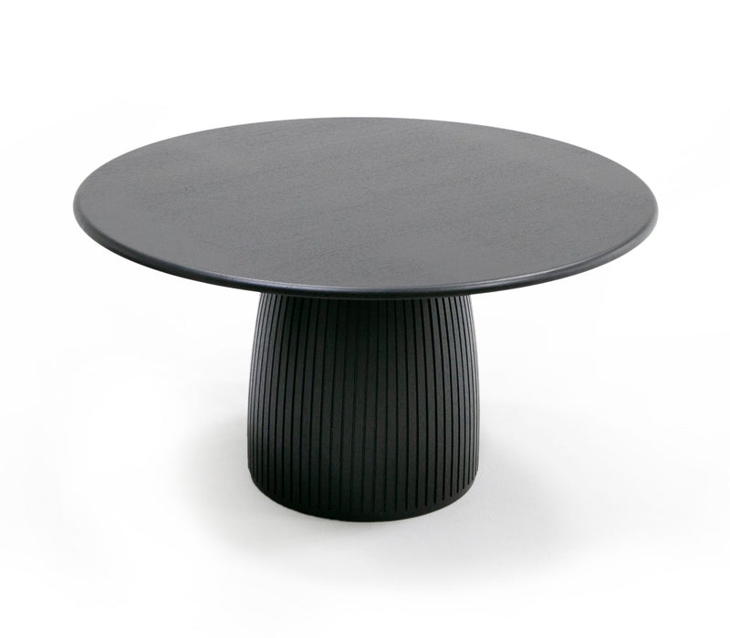 Lander Modern Mid Century Black Oak Round Dining Table — view 4