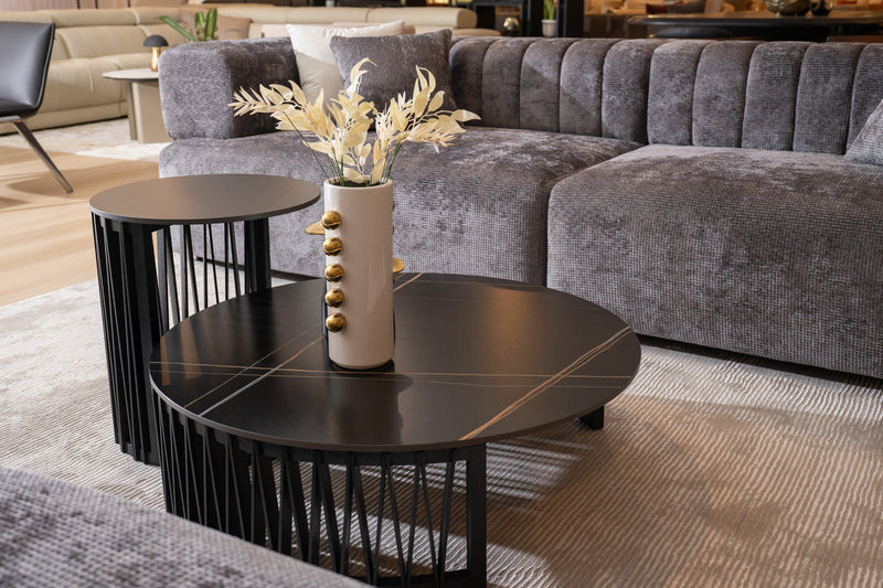 Larimer - Modern Round Coffee Table Set — view 2