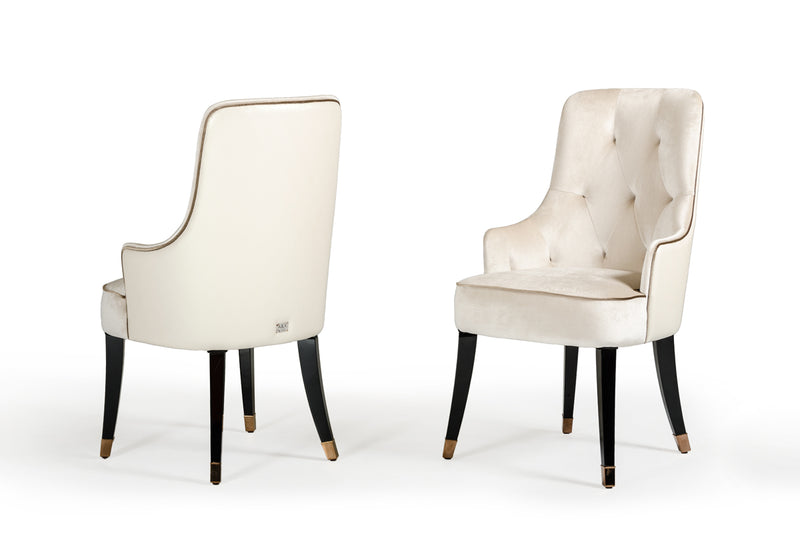Larissa Modern Cream Dining Chair — view 2