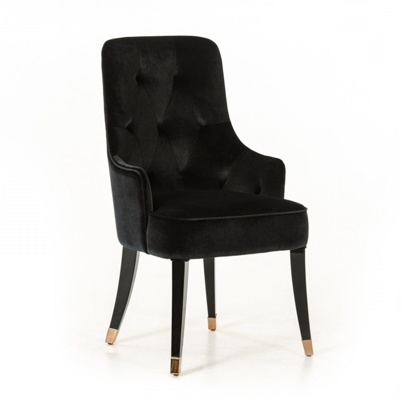 Larissa Modern Black Fabric Dining Chair — view 4