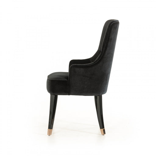 Larissa Modern Black Fabric Dining Chair — view 2