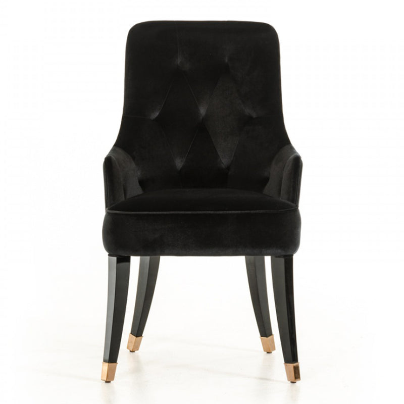 Larissa Modern Black Fabric Dining Chair — view 5