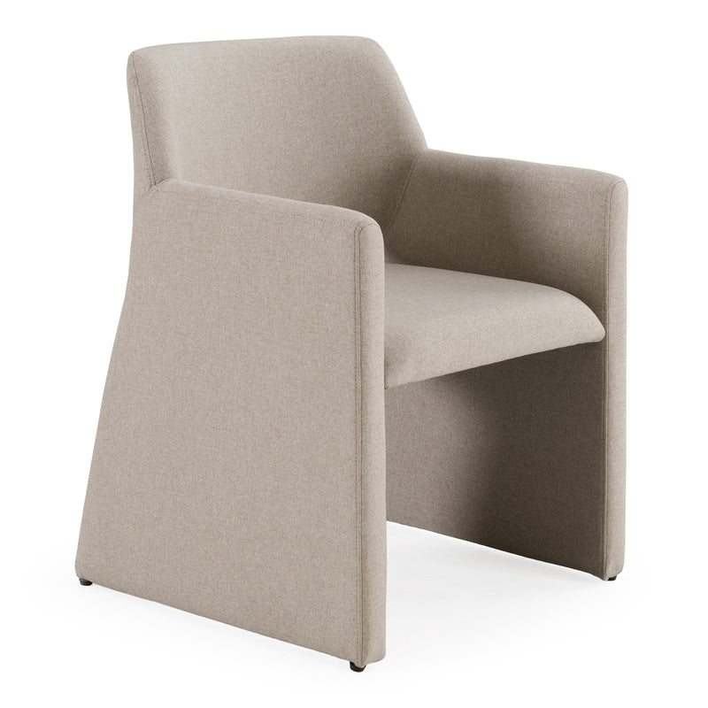 Lasara - Modern Beige Fabric Dining Chair — view 2