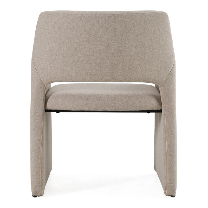 Lasara - Modern Beige Fabric Dining Chair — view 4