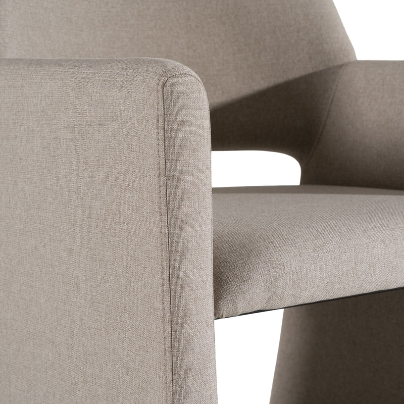 Lasara - Modern Beige Fabric Dining Chair — view 5