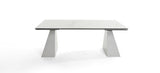 Latrobe - Modern White Ceramic Quartz 118" Extendable Dining Table