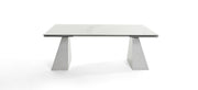 Latrobe - Modern White Ceramic Quartz 118" Extendable Dining Table