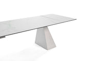 Latrobe - Modern White Ceramic Quartz 118" Extendable Dining Table — view 2