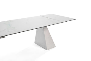 Latrobe - Modern White Ceramic Quartz 118" Extendable Dining Table — view 2