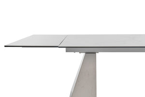Latrobe - Modern White Ceramic Quartz 118" Extendable Dining Table — view 4