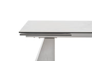 Latrobe - Modern White Ceramic Quartz 118" Extendable Dining Table — view 5