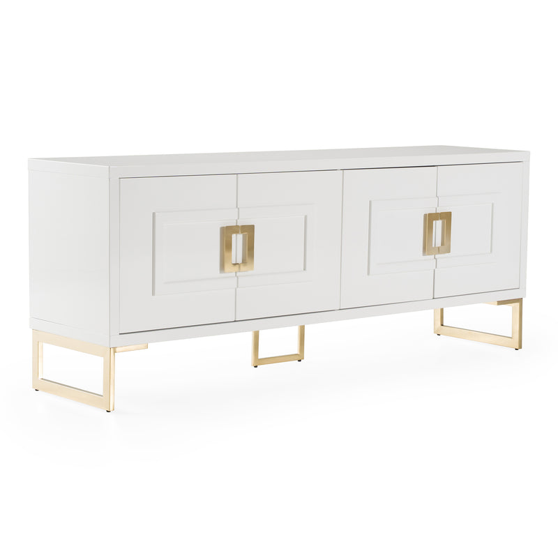 Leah - Contemporary White High Gloss & Champagne Gold Buffet — view 2
