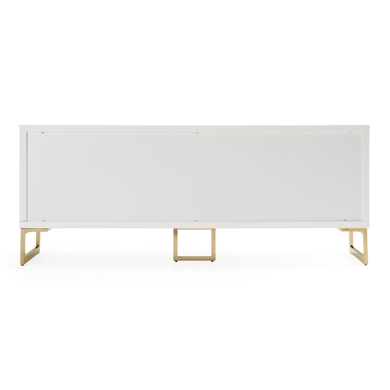 Leah - Contemporary White High Gloss & Champagne Gold Buffet — view 4