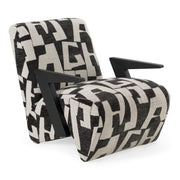 Leana - Modern Black & White Fabric Accent Chair — view 2